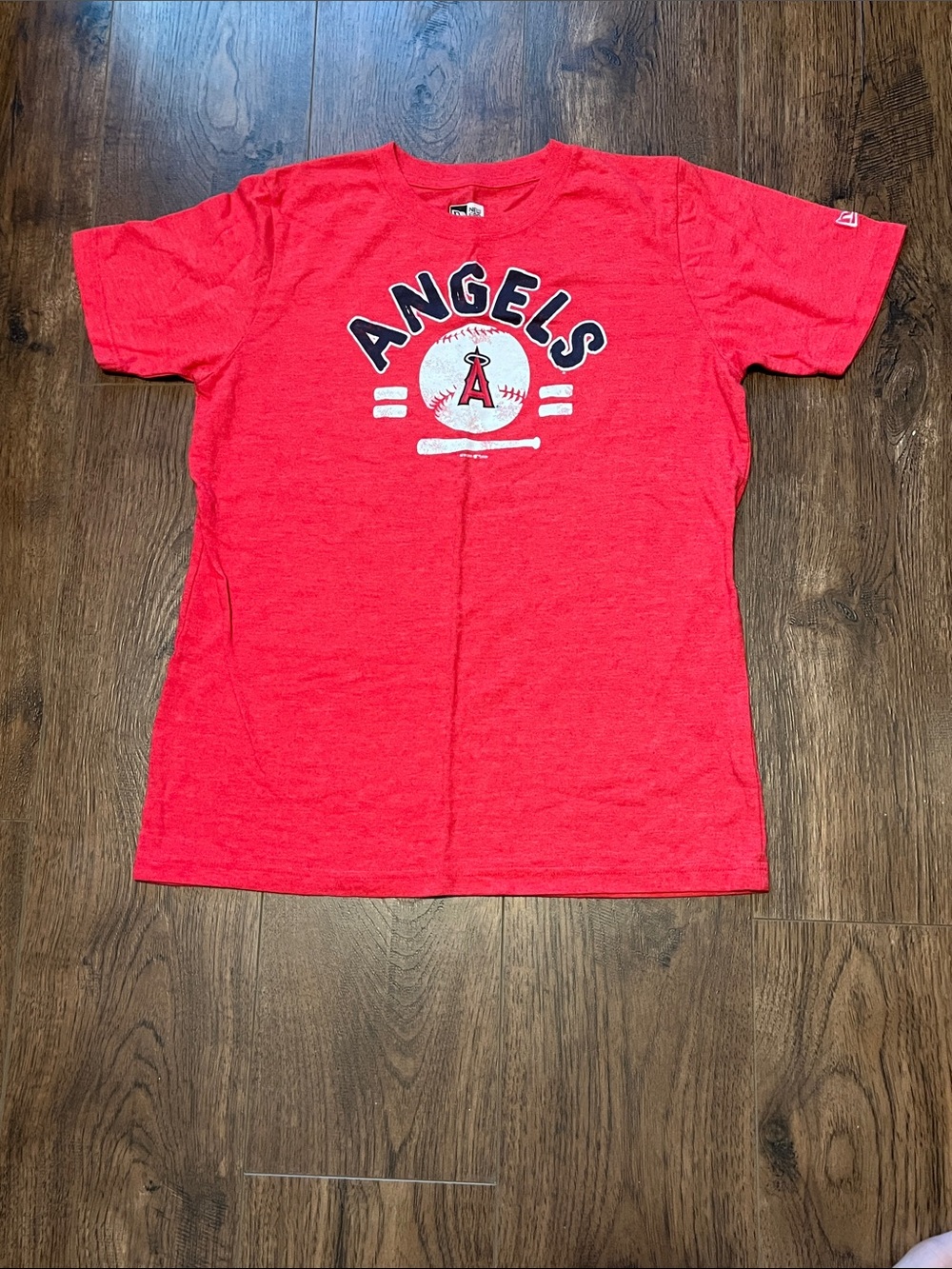 Angels Kids Short Sleeve Tee in Red with Black & White Graphic